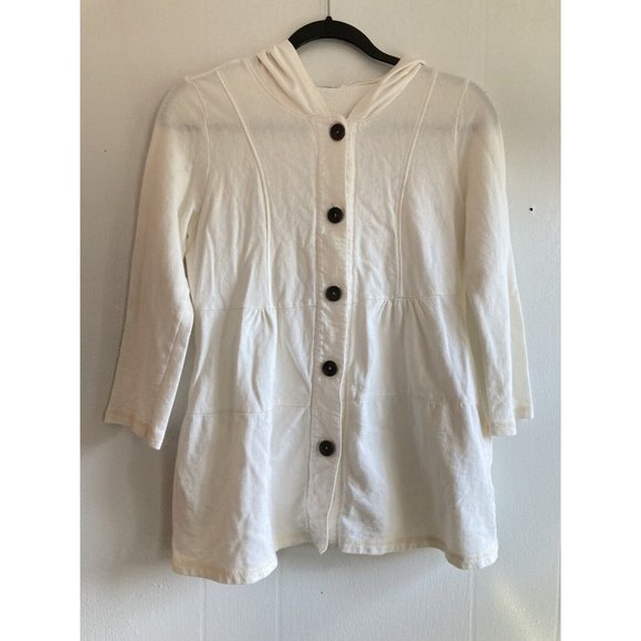 Kimchi Blue Coat Urban Outfitters Jacket Ivory Knit Button Hoodie Soft S… - Picture 3 of 8